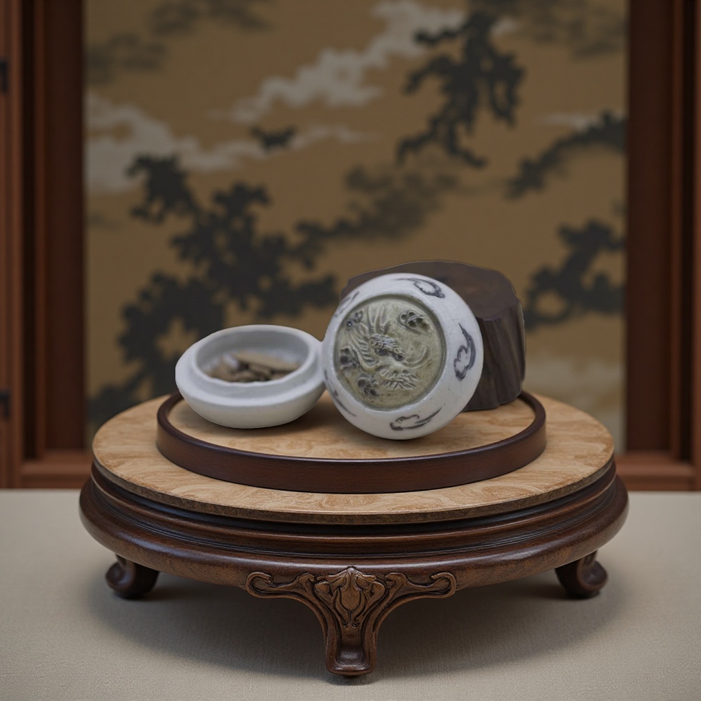 手工制作陶瓷龙雕香盒