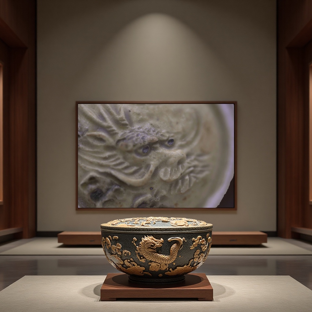 Handcrafted ceramic dragon-carved incense box Application Scenario