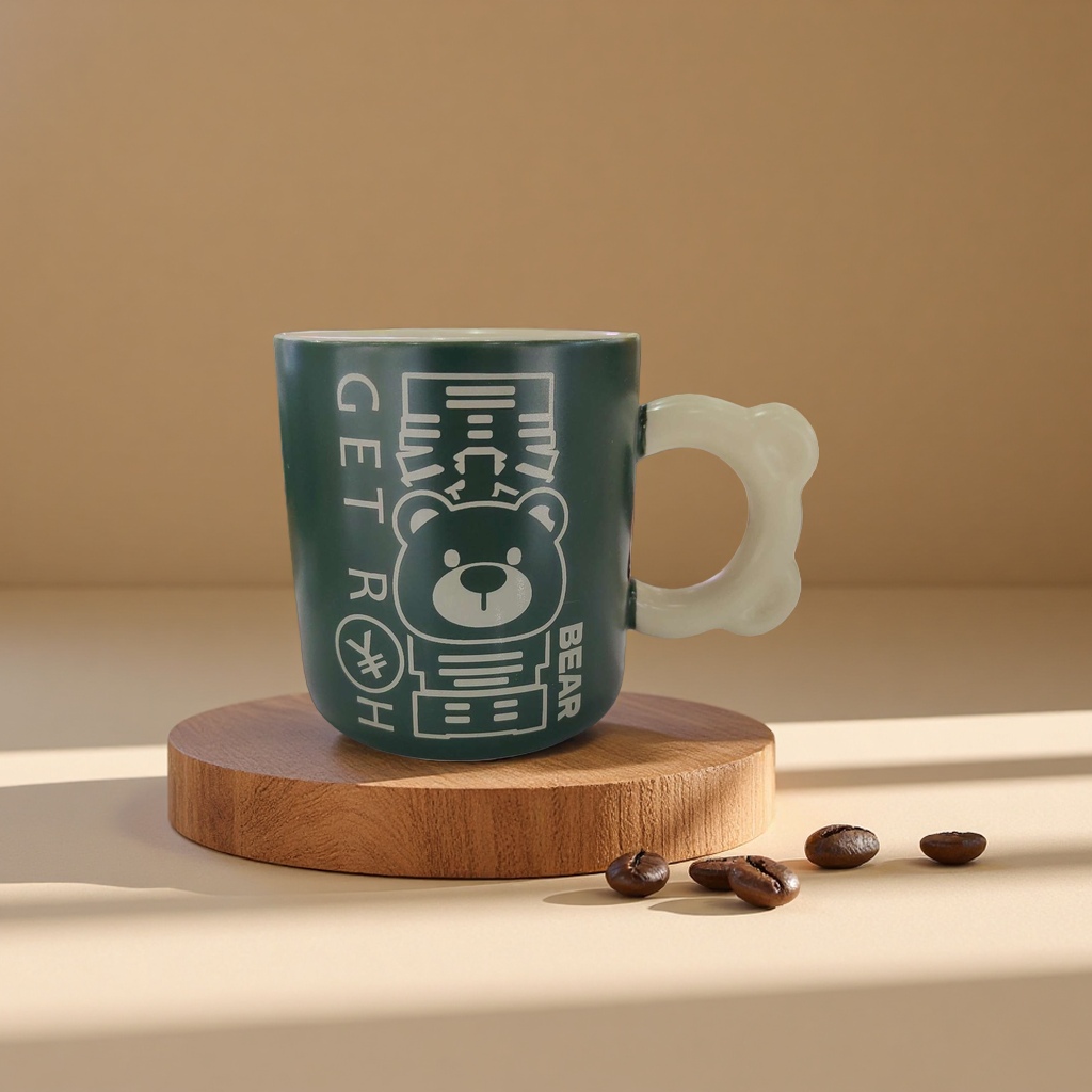 Taza de cerámica nórdica de navidad taza de cerámica 180ml taza de mango anti-caliente Specification image