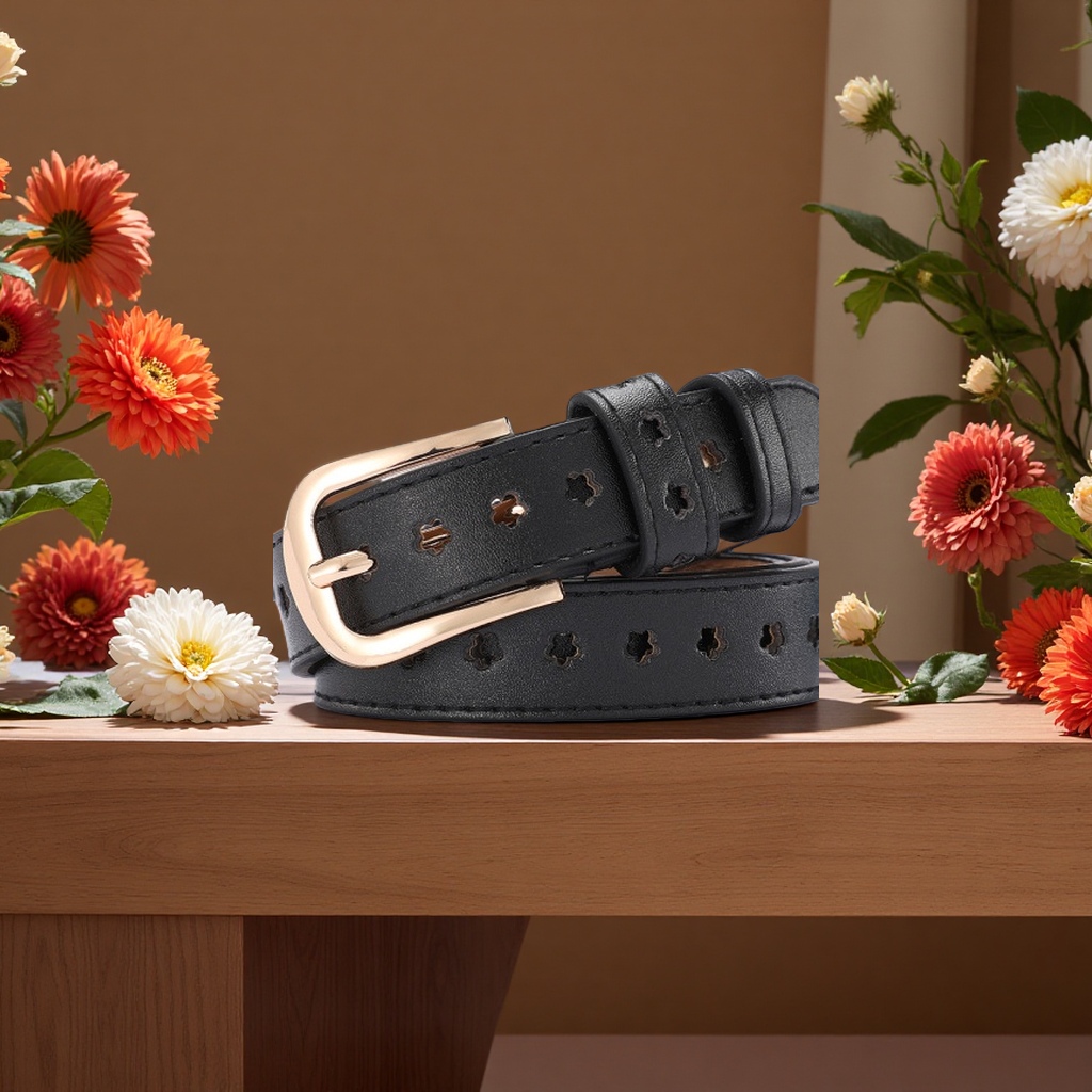Fashionable leather belt, casual business, simple and versatile, classic men's style details Picture