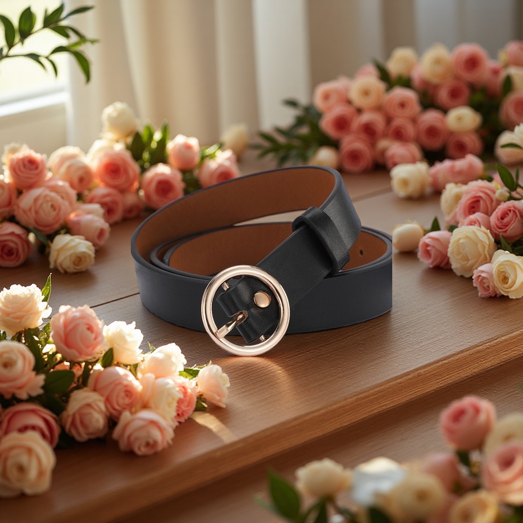 Fashionable leather belt for men, simple and versatile casual style, available in 90cm or 100cm Application Scenario