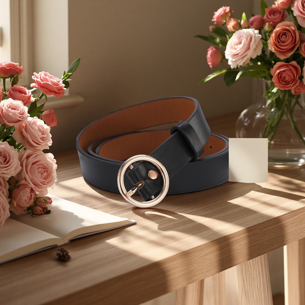 Fashionable leather belt for men, simple and versatile casual style, available in 90cm or 100cm