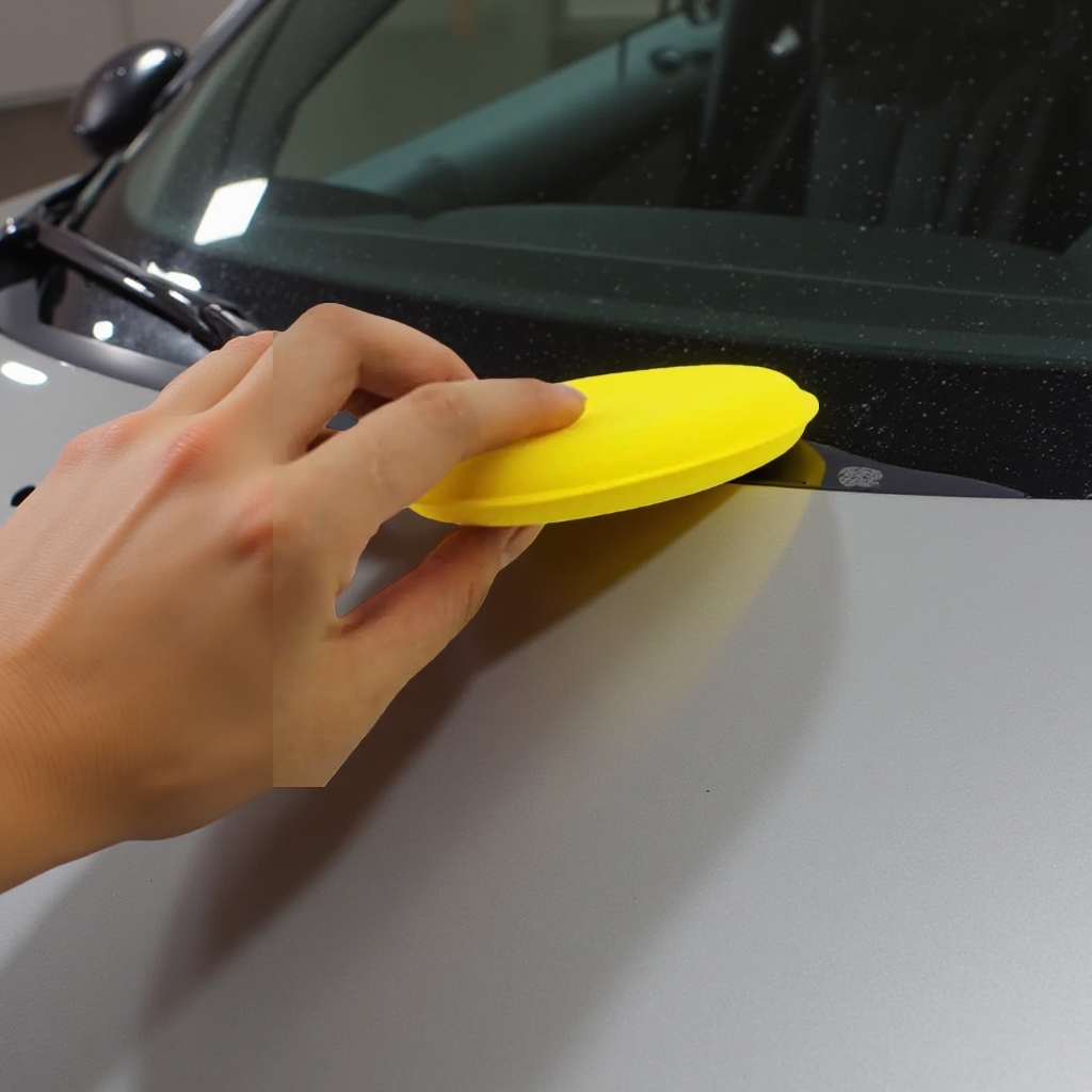 Waxing sponge for car cleaning, car washing, waxing, maintenance, polishing and care, small round edge-pressing sponge for automotive products, hot-selling sponge Specification image