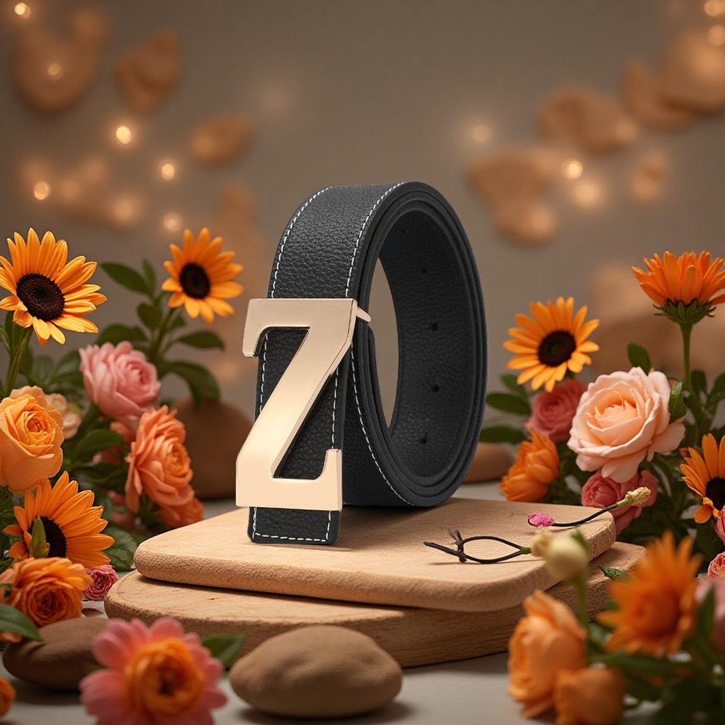 Fashionable leather belt, casual and simple men's style, 100cm wide, slim and versatile, classic style Specification image
