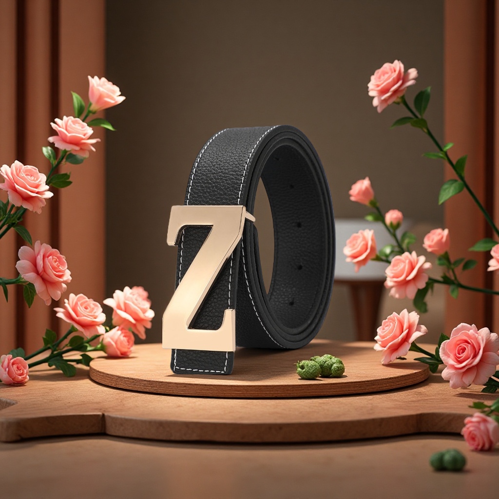 Fashionable leather belt, casual and simple men's style, 100cm wide, slim and versatile, classic style