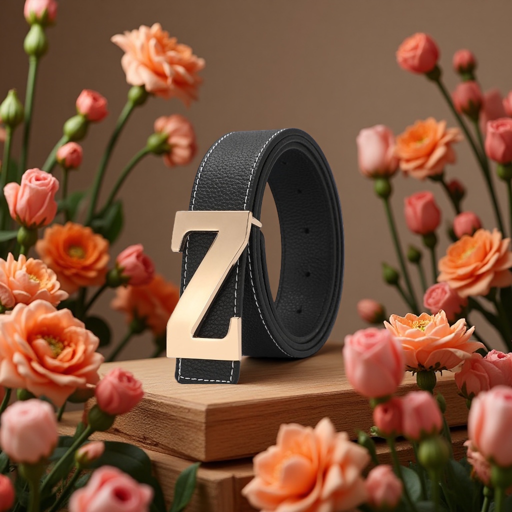 Fashionable leather belt, casual and simple men's style, 100cm wide, slim and versatile, classic style details Picture