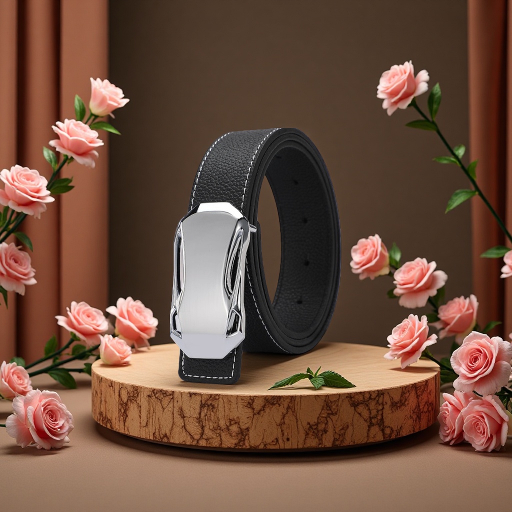 The fashionable leather belt for men is a simple business casual style suitable for daily wear
