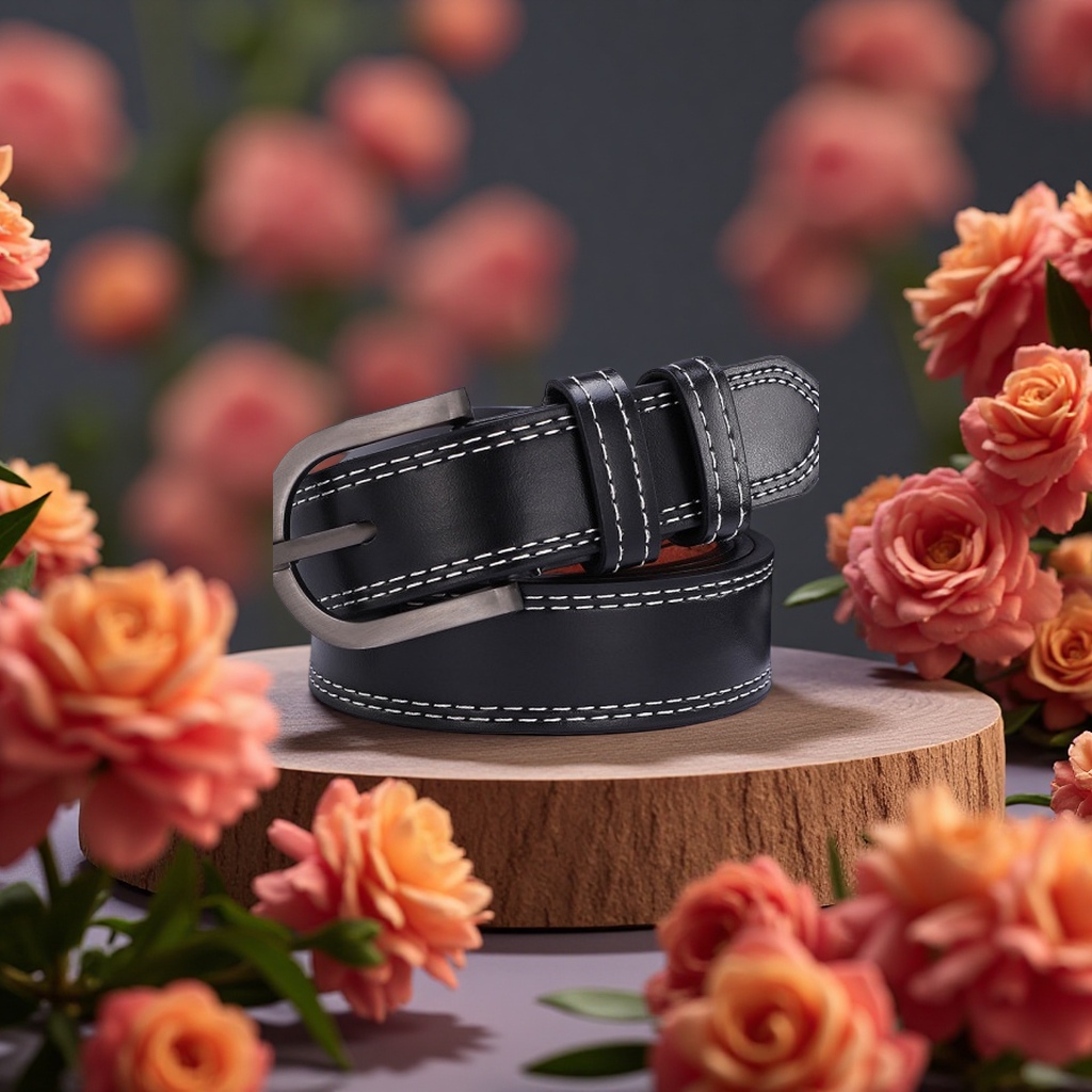 Fashionable leather belt for men, simple and versatile, casual style 2024 new model 160452145 details Picture