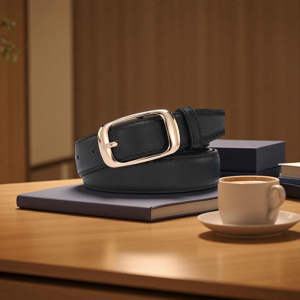 Fashionable leather belt for both men and women, casual and business style, simple and elegant, new 2024 style Specification image