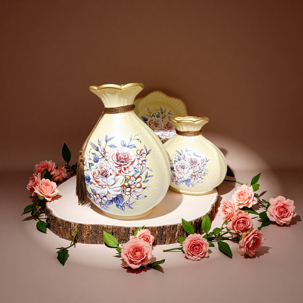 国潮花瓶摆件三件套家居装饰摆设客厅美化用品