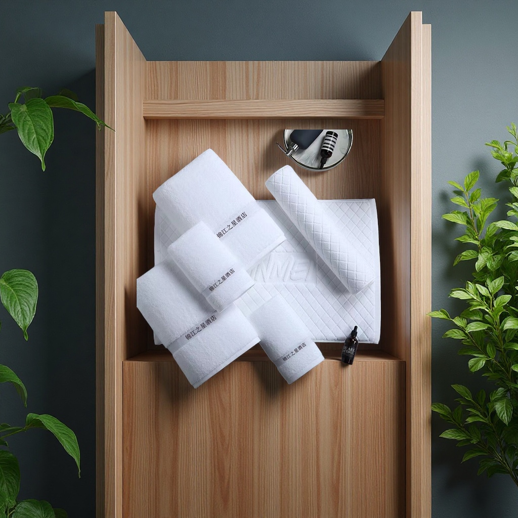 وتستخدم المناديل الفندقية مناشف ذات سعة كبيرة، مناشف متينة وسخنة Specification image