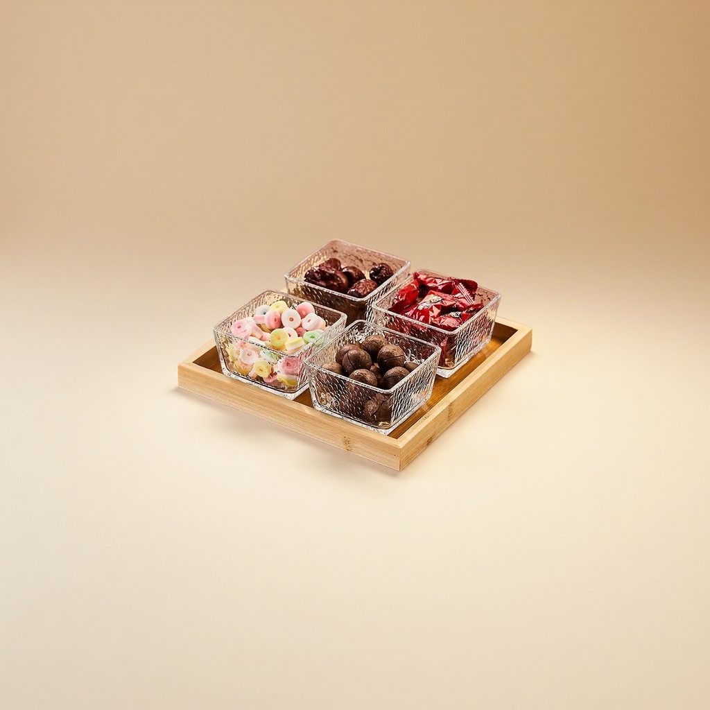 Cross-border dim sum separated platter, home coffee table, snack candy plate, dessert compartmentalized nut plate