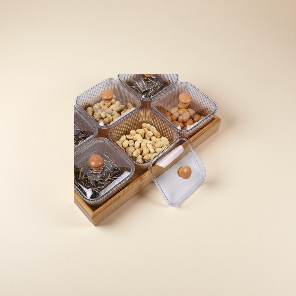 2026 New style living room fruit plate, dried fruit plate, compartments, candy box, snack and dim sum plate Specification image
