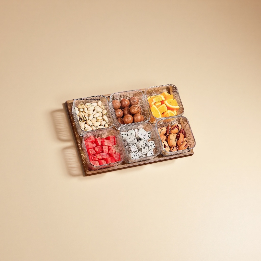 2026 New style living room fruit plate, dried fruit plate, compartments, candy box, snack and dim sum plate details Picture
