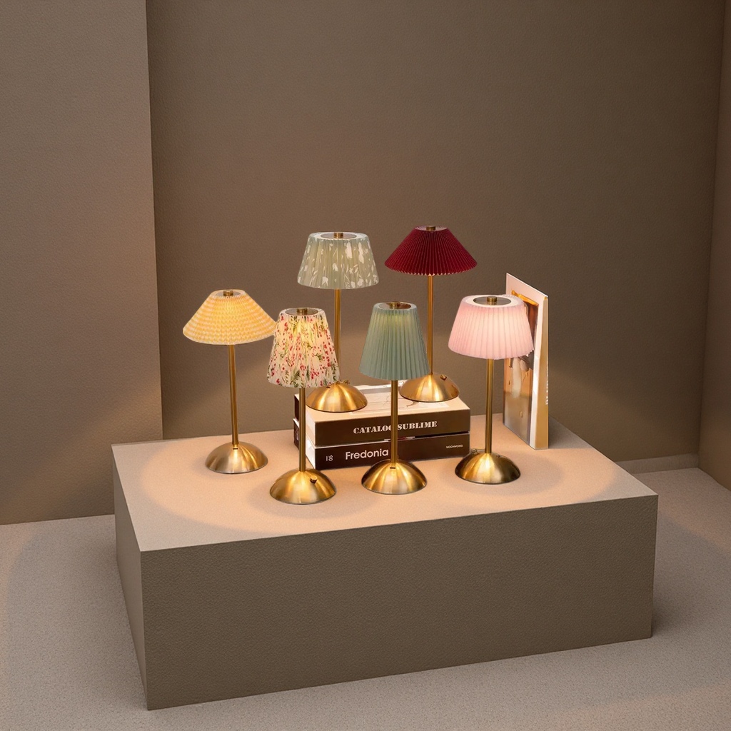 Fabric touch desk lamp, metal simple eye-protecting desk lamp, home and office lighting Specification image