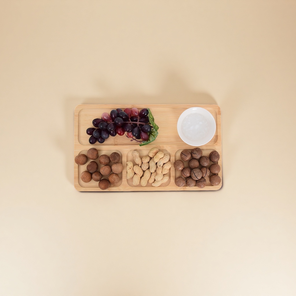 Solid wood trays, fruit plates, hotel dessert arrangement, compartmentalized, household dried fruit breakfast storage plates, handcrafted