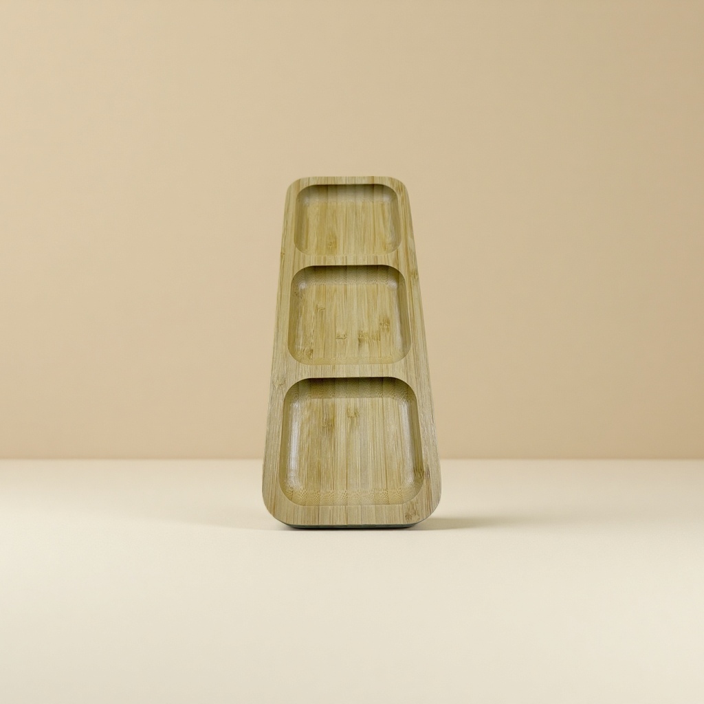 Customized bamboo and wood trays, creative tea and snack plates, separated design, wooden pastry plates, and simple wooden supports