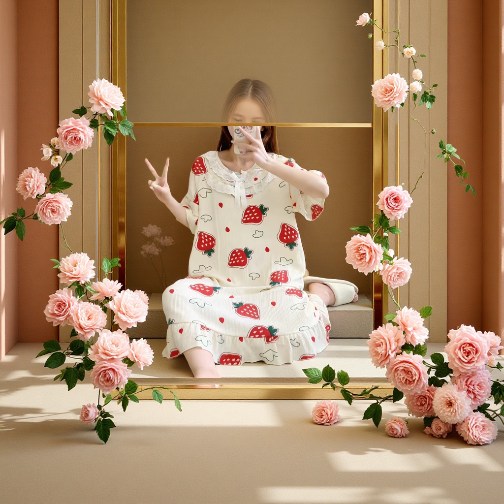 吊带睡衣性感蕾丝家居服女宽松舒适透气睡衣010236509