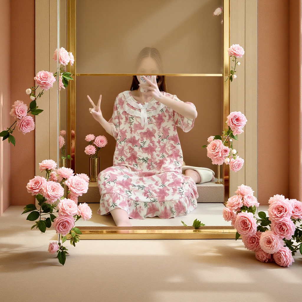 吊带睡衣性感蕾丝家居服女宽松舒适透气睡衣010236509白底实物图