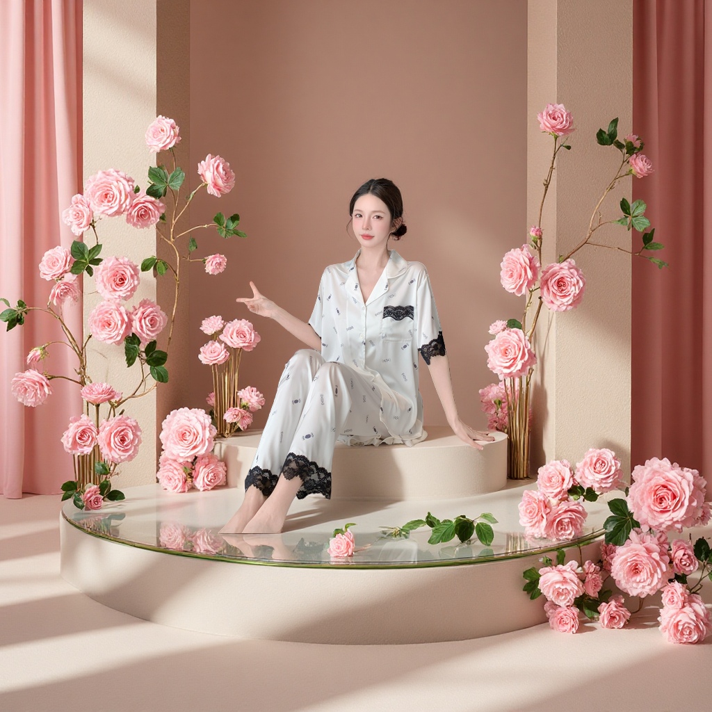 女士家居服实物图