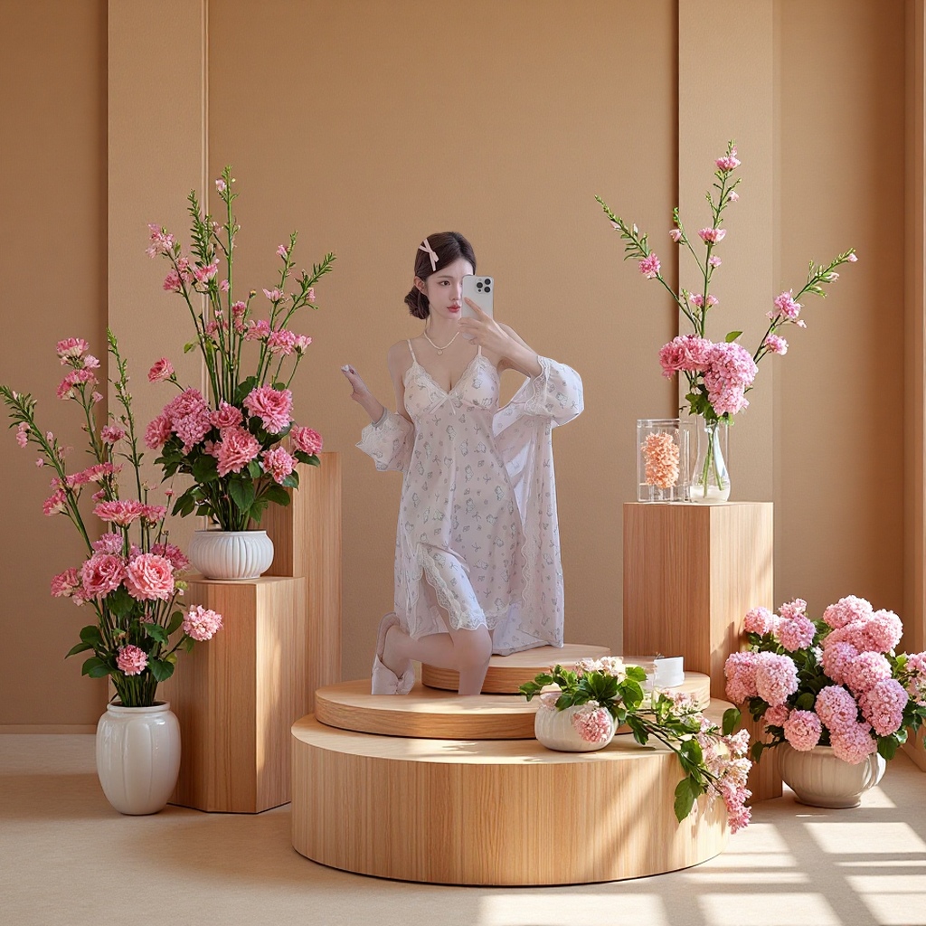 吊带睡衣性感蕾丝家居服女宽松舒适透气睡衣011009221产品图