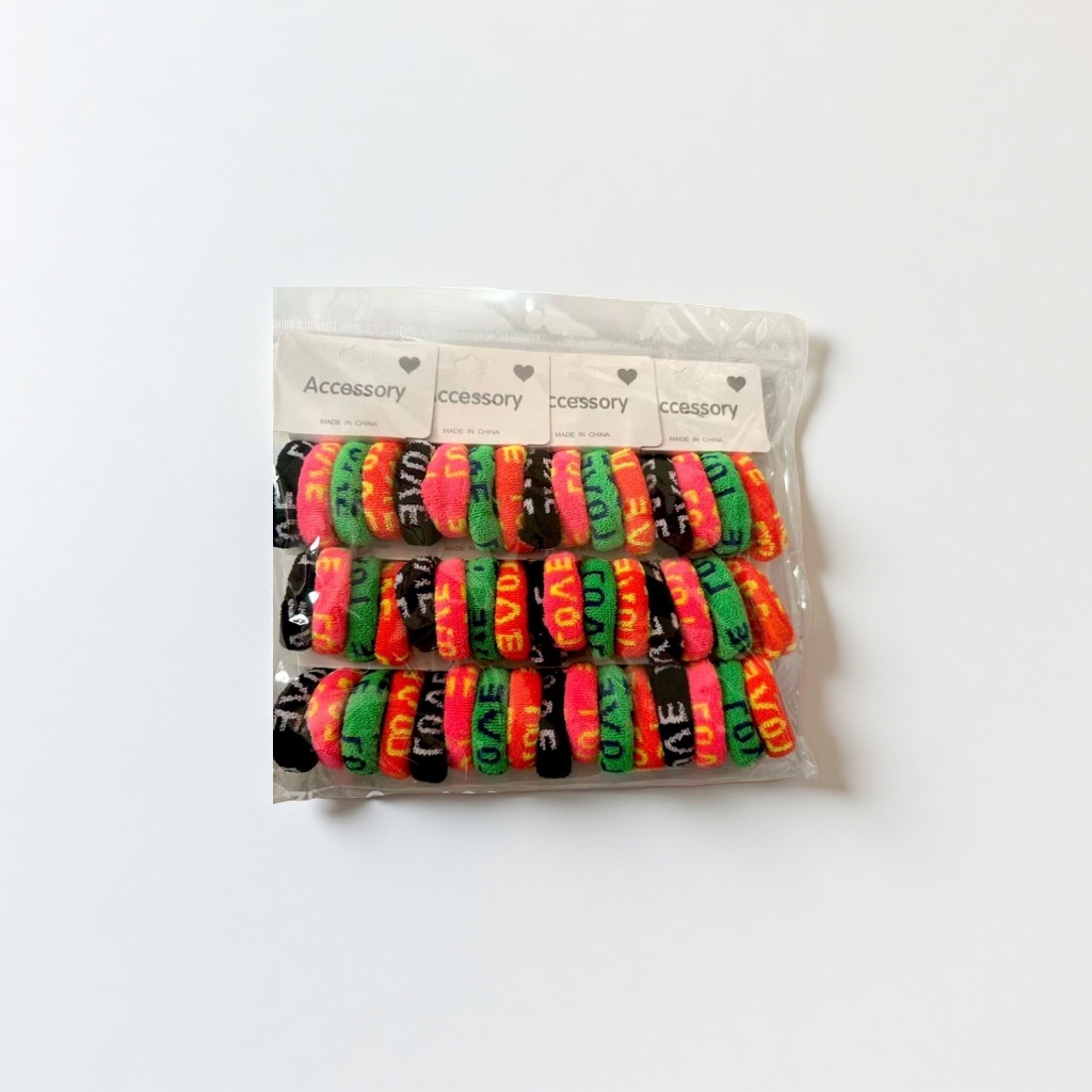 Colorful, simple, high-elasticity, seamless hair tie 1.4G, 4 pieces, cross-border hair tie, clip on the rubber band Item Picture
