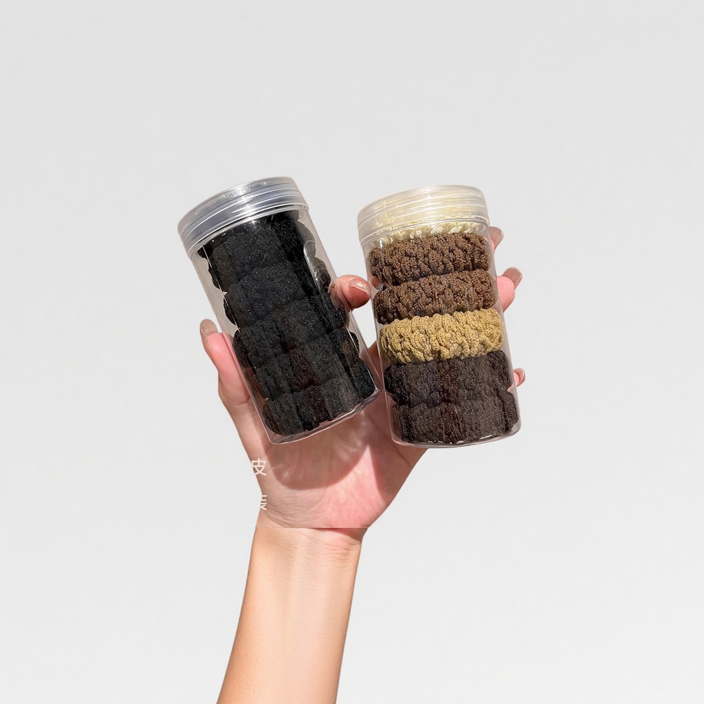 The new cookie ponytail hair tie is thickened and thickened, with a high-elasticity popcorn hair tie, towel loop and hair band loop details Picture