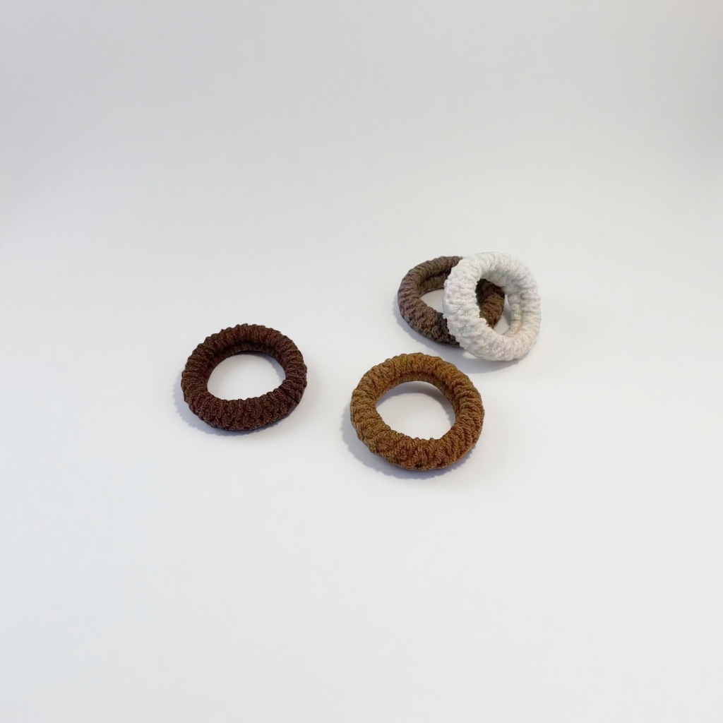 The new cookie ponytail hair tie is thickened and thickened, with a high-elasticity popcorn hair tie, towel loop and hair band loop Specification image