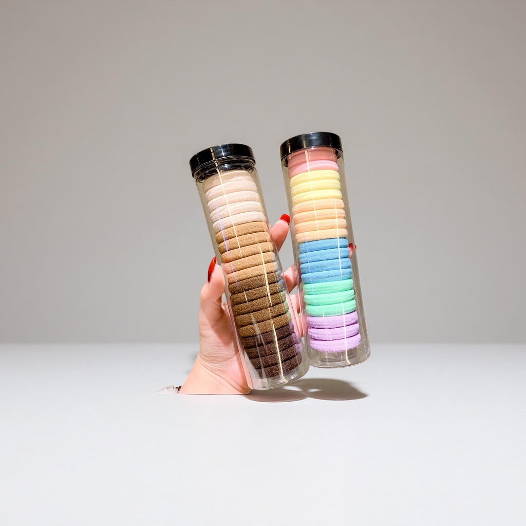 Korean barrel 20 high-elasticity thick hair ties, ladies' hair bands, ponytail towel bands, high-elasticity hair ties details Picture