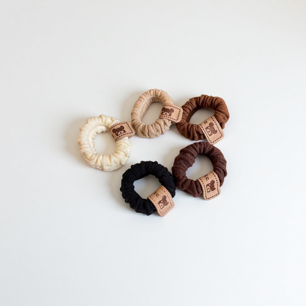 Thick, simple, high-elasticity bear hair tie, leather band, women's hair tie, durable high ponytail headwear, bun hair tie Specification image