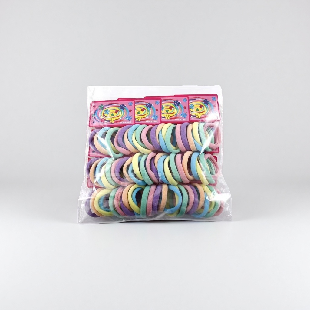 4cm fluorescent hair tie, 72 pieces of foreign trade towel hair band, high-elasticity seamless hair tie 100935474 Application Scenario