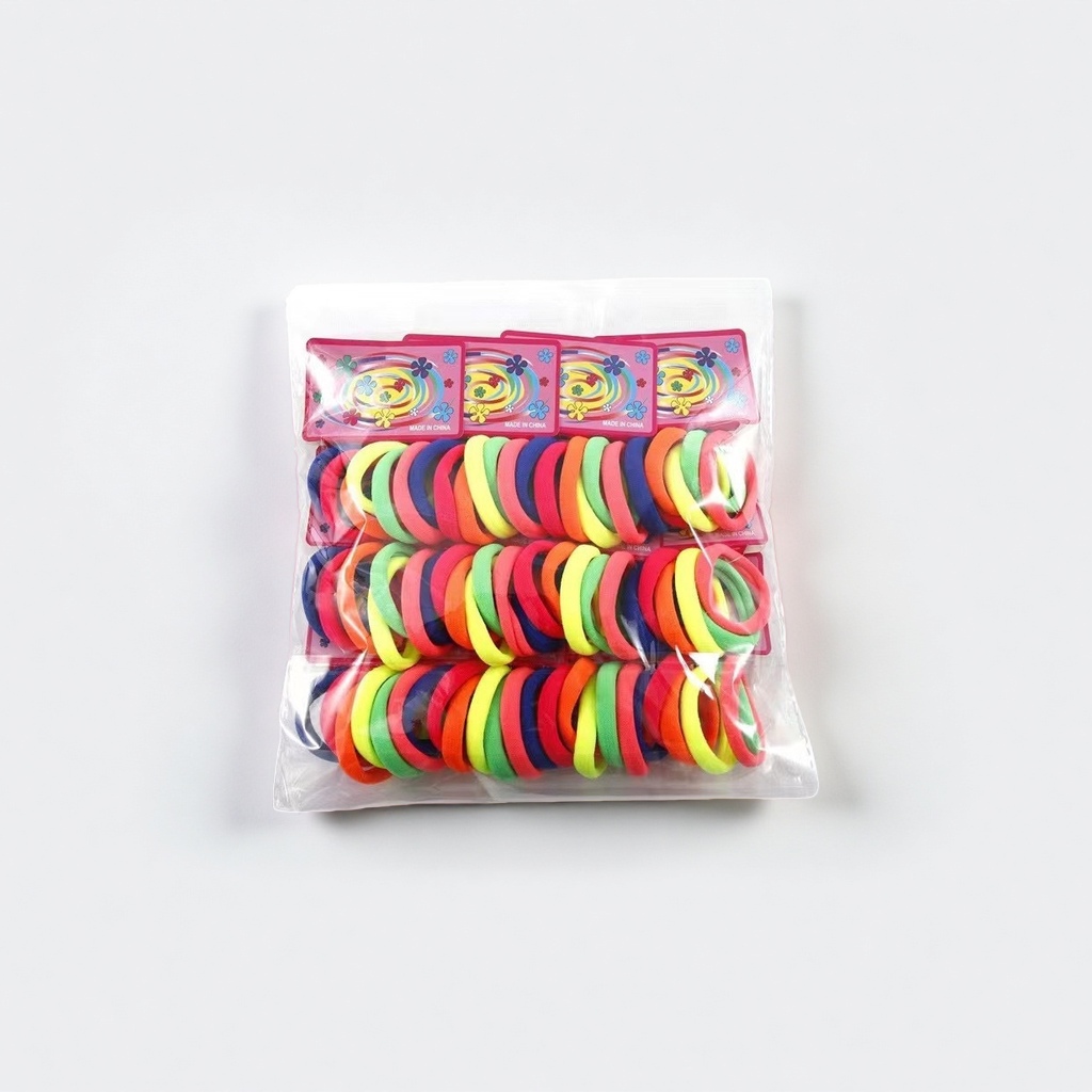 4cm fluorescent hair tie, 72 pieces of foreign trade towel hair band, high-elasticity seamless hair tie 100935474 Item Picture
