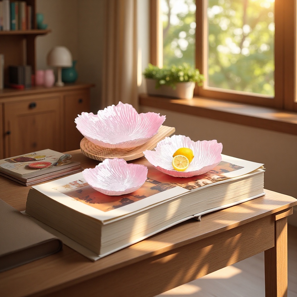 A set of three-piece household kitchen tableware with shell petals and fruit platter Specification image