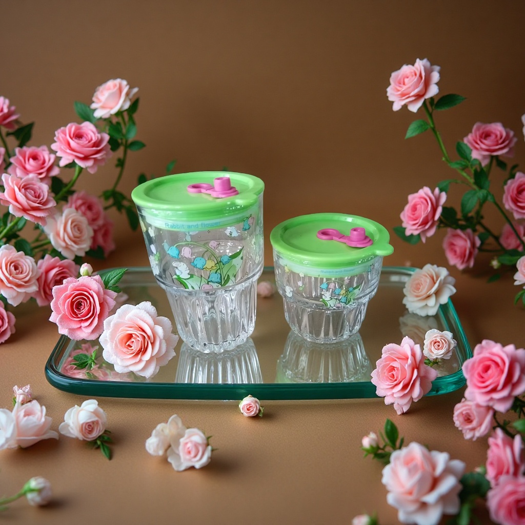Lanlinghua series glass cups, straw cups, glass bowls and food storage containers for home use Item Picture