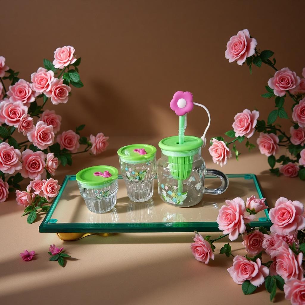 Lanlinghua series glass cups, straw cups, glass bowls and food storage containers for home use Application Scenario