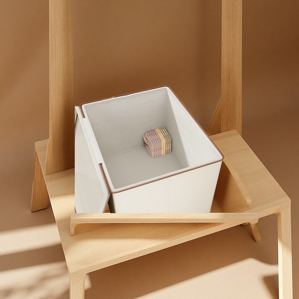 Zipper mesh fabric storage box, household seasonal storage box, clothes with lid, moisture-proof and foldable storage box details Picture