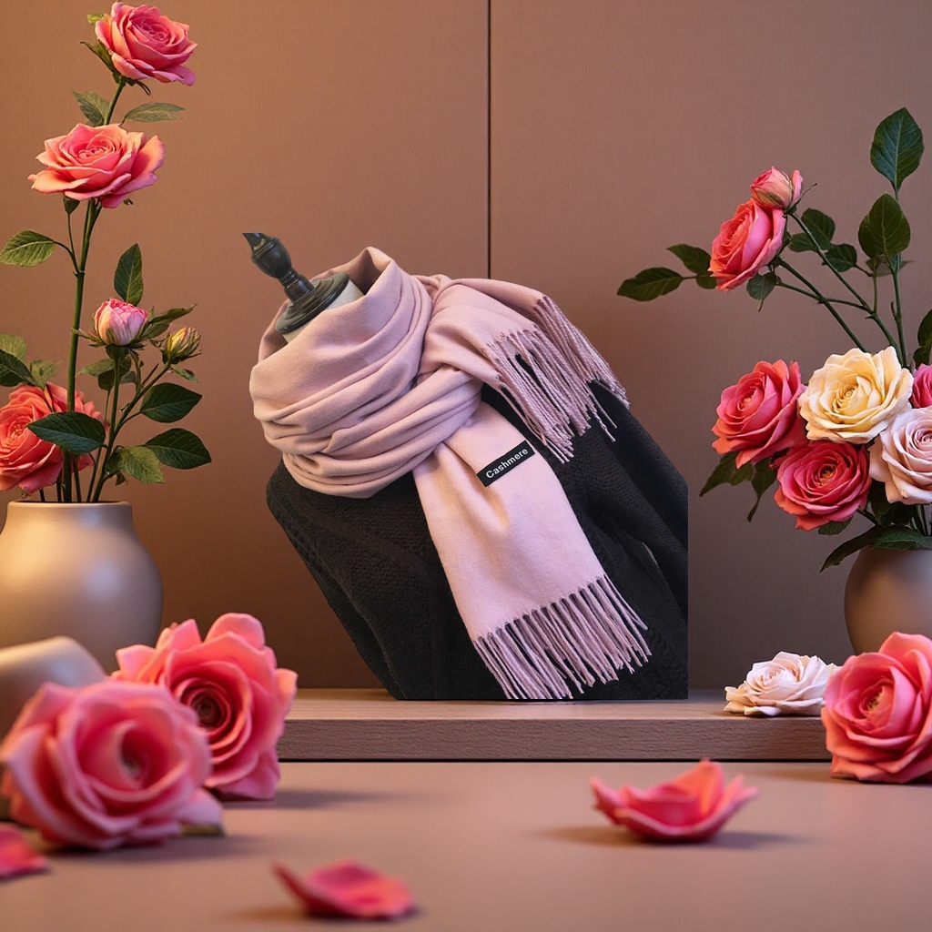 وشاح سميك دافئ للسيدات في فصل الشتاء، وشاح 140502987. Specification image