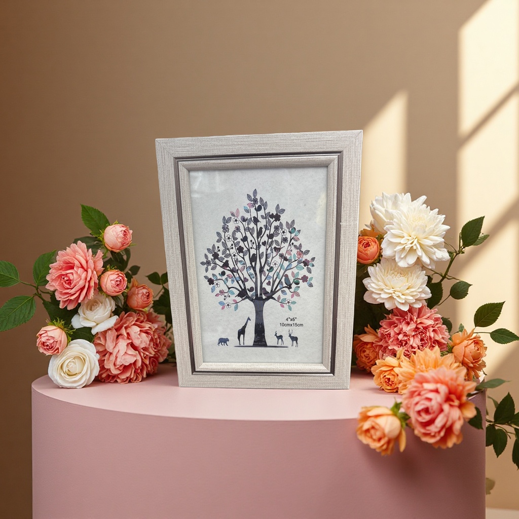 6-inch plastic photo frame: Simple and fashionable living room decoration photo frame details Picture