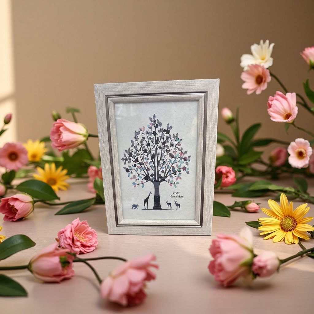 6-inch plastic photo frame: Simple and fashionable living room decoration photo frame Specification image