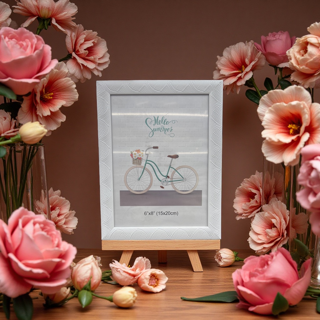 Plastic photo frame, simple and modern decorative picture frame, 12x8 inches, suitable for hanging pictures in the living room and bedroom Specification image