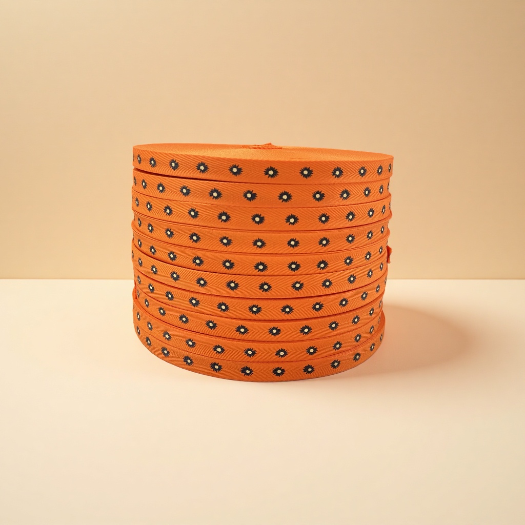 Herringbone cotton woven tape, precise color registration printing, ribbon bow decoration, handcrafted material, multi-color woven tape, details, DIY accessories, colorful ribbons details Picture