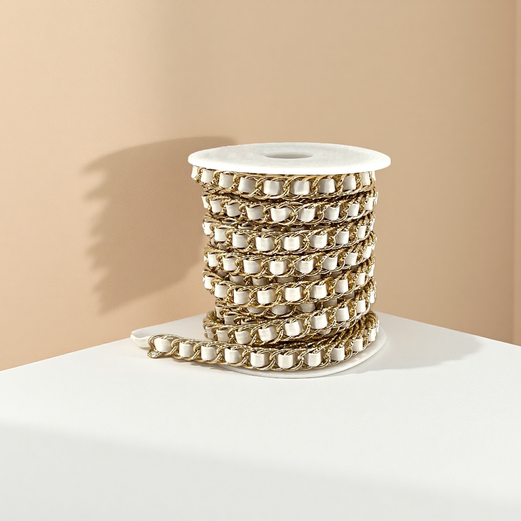 Small chanel-style woven aluminum, leather strap, backpack strap, shoulder strap, clothing accessories, accessories, headwear, aluminum chain, double-layer chain, patterned chain