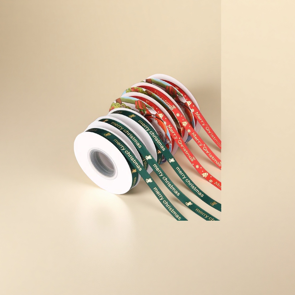 Gilded ribbon bow gift box packaging Christmas tree DIY polyester ribbon webbing Specification image