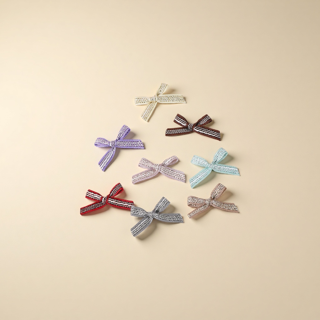 Ribbon bows, colorful ribbons, bow hair clips, accessories, handcrafted bows details Picture