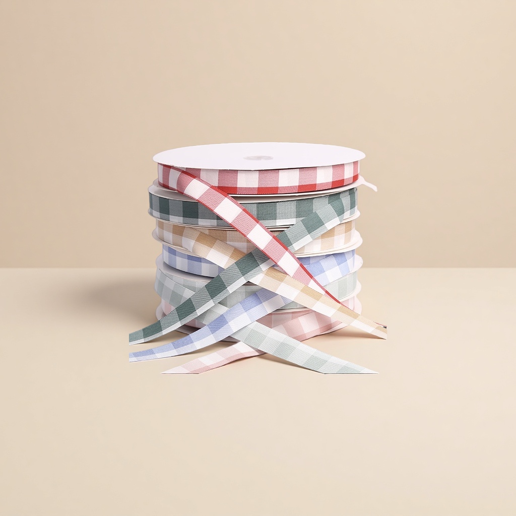 Korean large checkered webbing, bow, ribbon card, DIY through webbing, children's hair accessories, diy pendants, gift packaging, clothing accessories Application Scenario