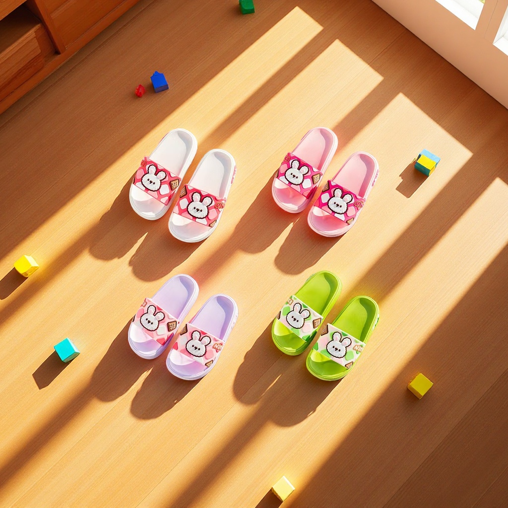 Children's slippers with anti-slip soft soles, comfortable and breathable. Spring and summer cartoon rabbit style details Picture