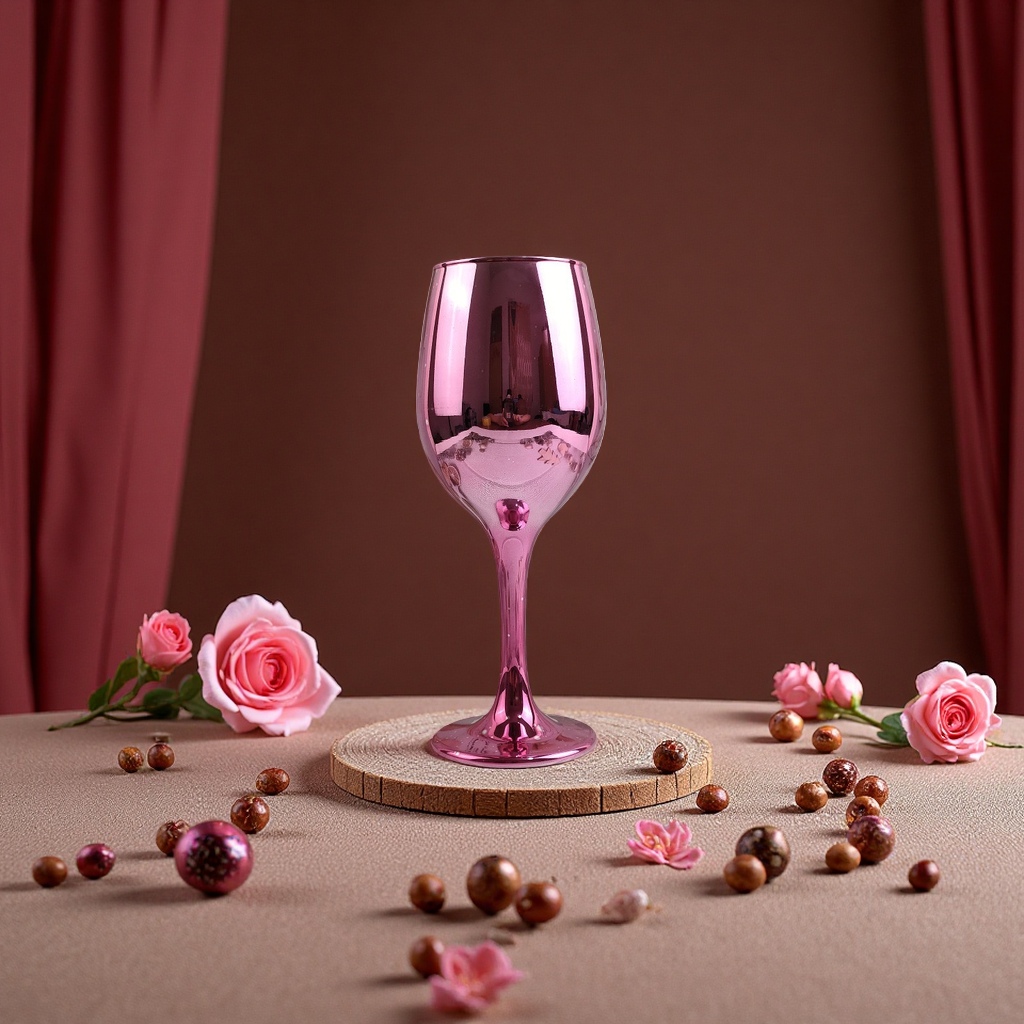 Factory wholesale electroplated highball glasses, gilded glass wine glasses, lead-free calcium carbonate craft wine glasses Specification image