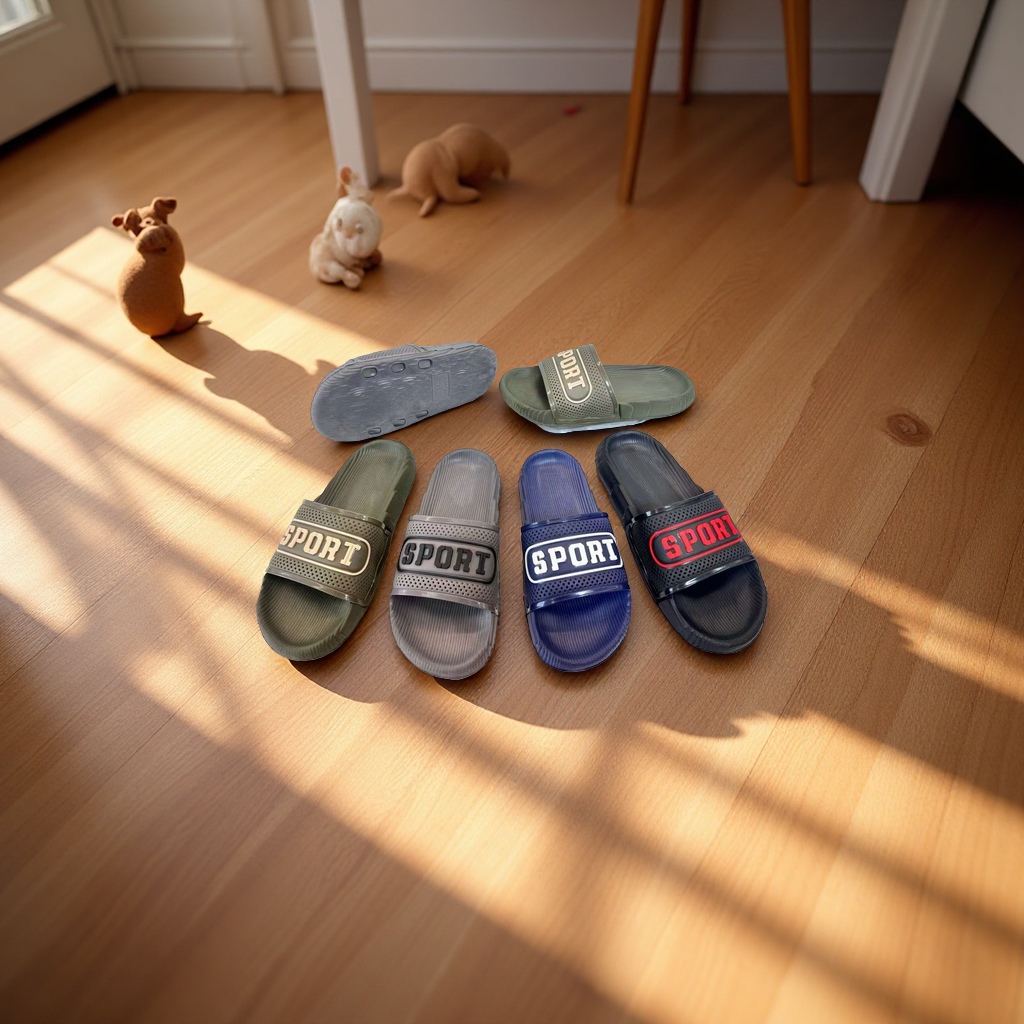Men's summer casual beach Vietnamese flip-flops with letters details Picture