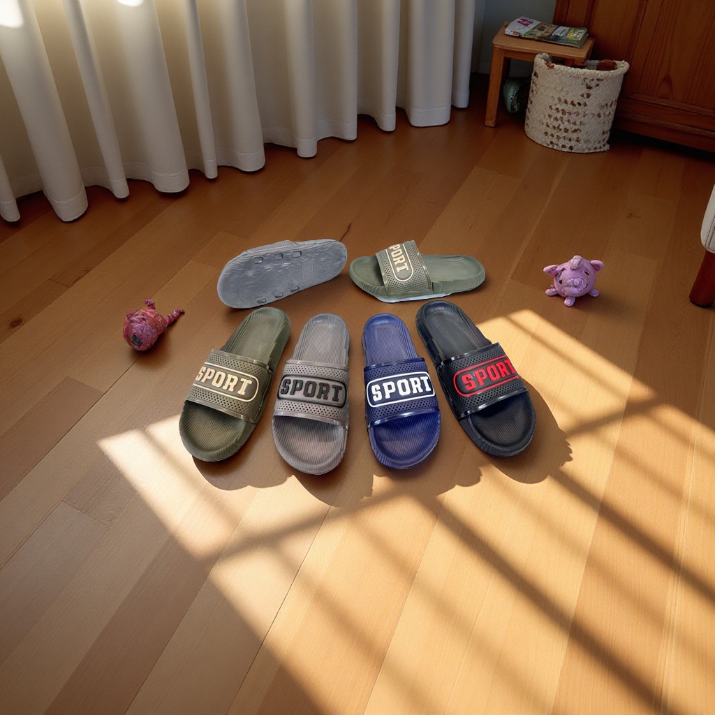 Men's summer casual beach Vietnamese flip-flops with letters