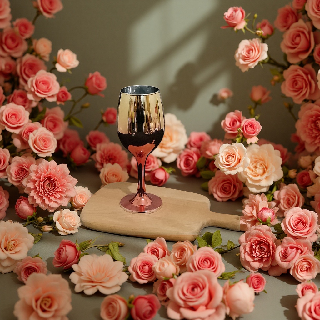 Factory wholesale of electroplated two-color highball glasses, gilded glass wine glasses, lead-free calcium carbonate craft wine glasses detail image 1